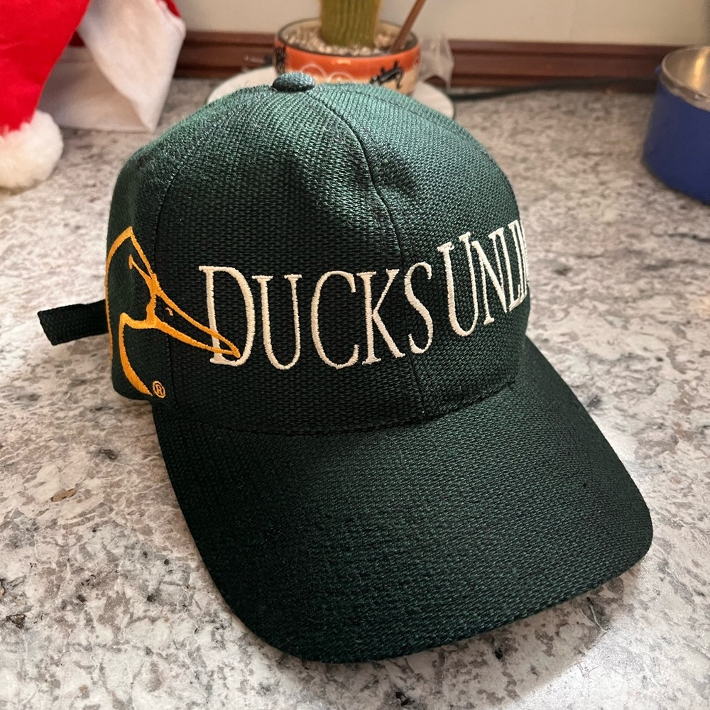 Vintage Ducks Unlimited Hat Mens One Size Green Strapback Cap Embroidered Green